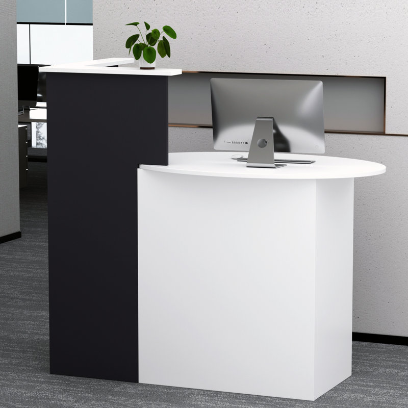 Tanyu L Shaped Synthetic Laminate Reception Desk